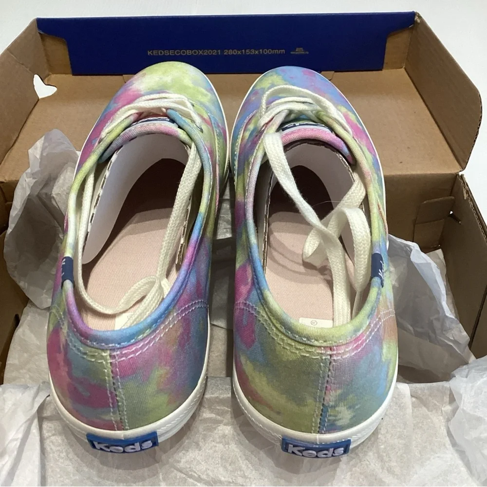 Keds Champion Canvas Softerra Womens Tie Dye Purple Pink Shoes Sz 8 - Picture 4 of 8